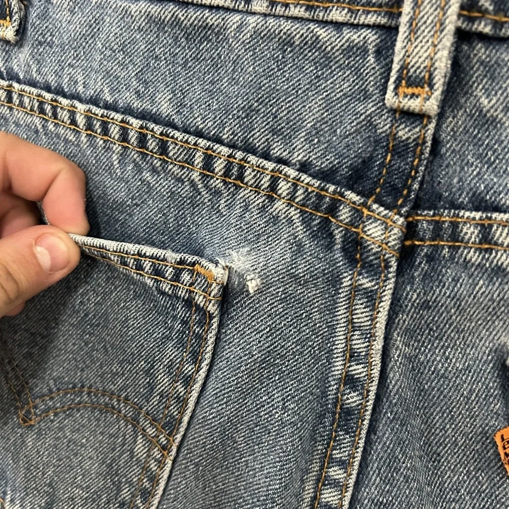 Vintage Levis Shorts Mens 32 Blue Denim 560 Relaxed Orange Tab Bermuda Jorts USA
